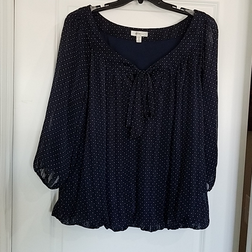 3x Navy Polkadot Blouse